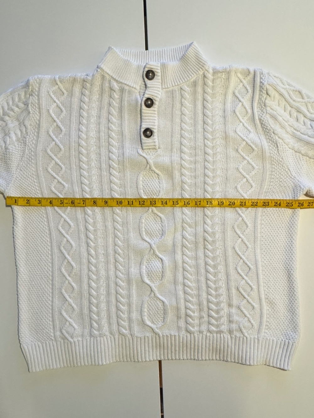 Tilley Cable Knit Sweater White Mens XL White Cotton Preppy Eclectic Grandpa - Picture 9 of 16